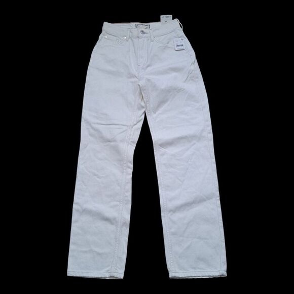 We The Free Ivory White The Pacifica High Rise Slim Straight Leg Denim Jeans 25 - Picture 4 of 11